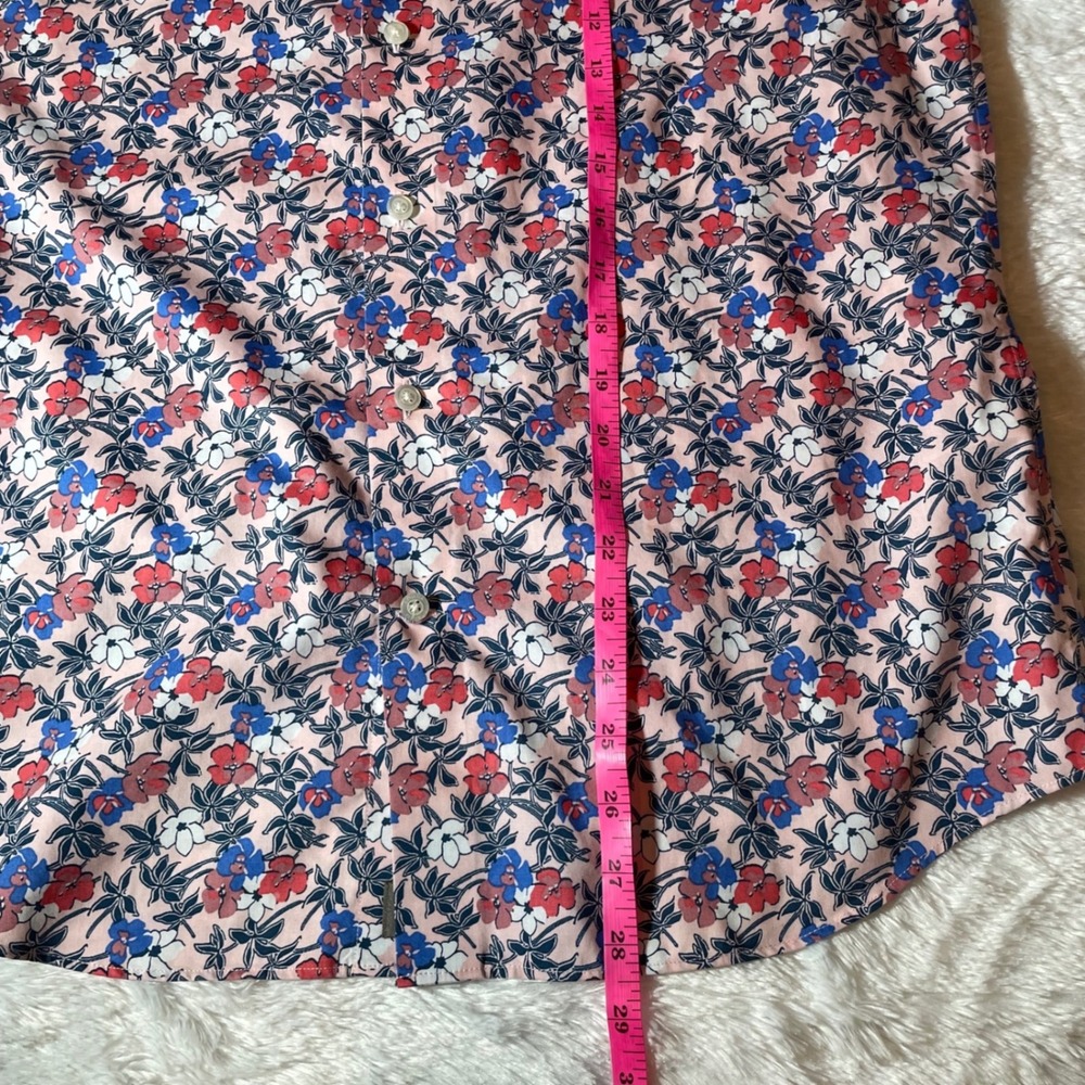 Banana Republic Mens 100% Cotton Pink Floral Non-Iron Untucked Slim Fit Shirt M - Picture 6 of 8